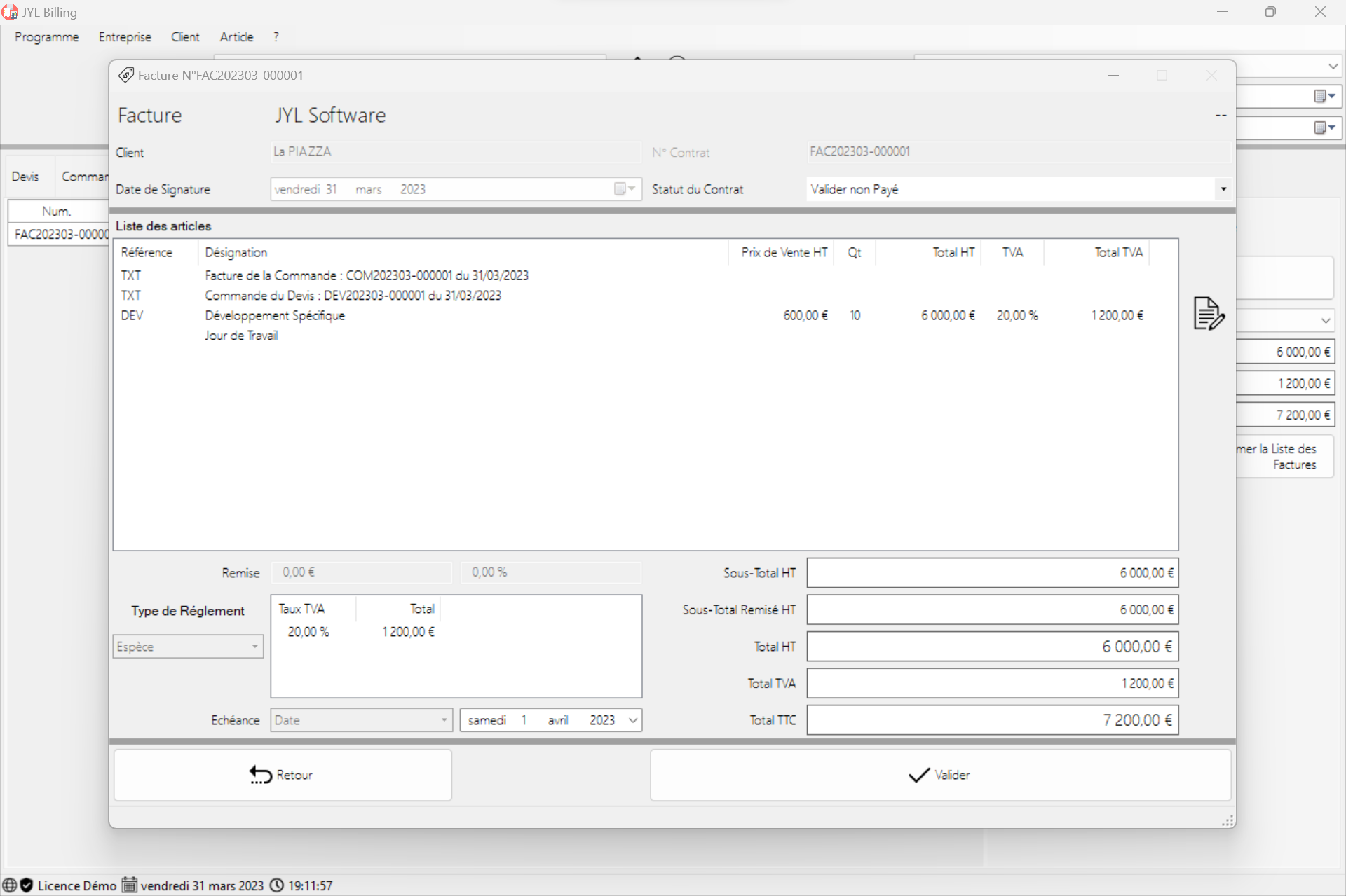 New invoice