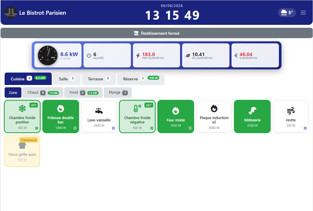 JYL Energy Connect — Energy management dashboard