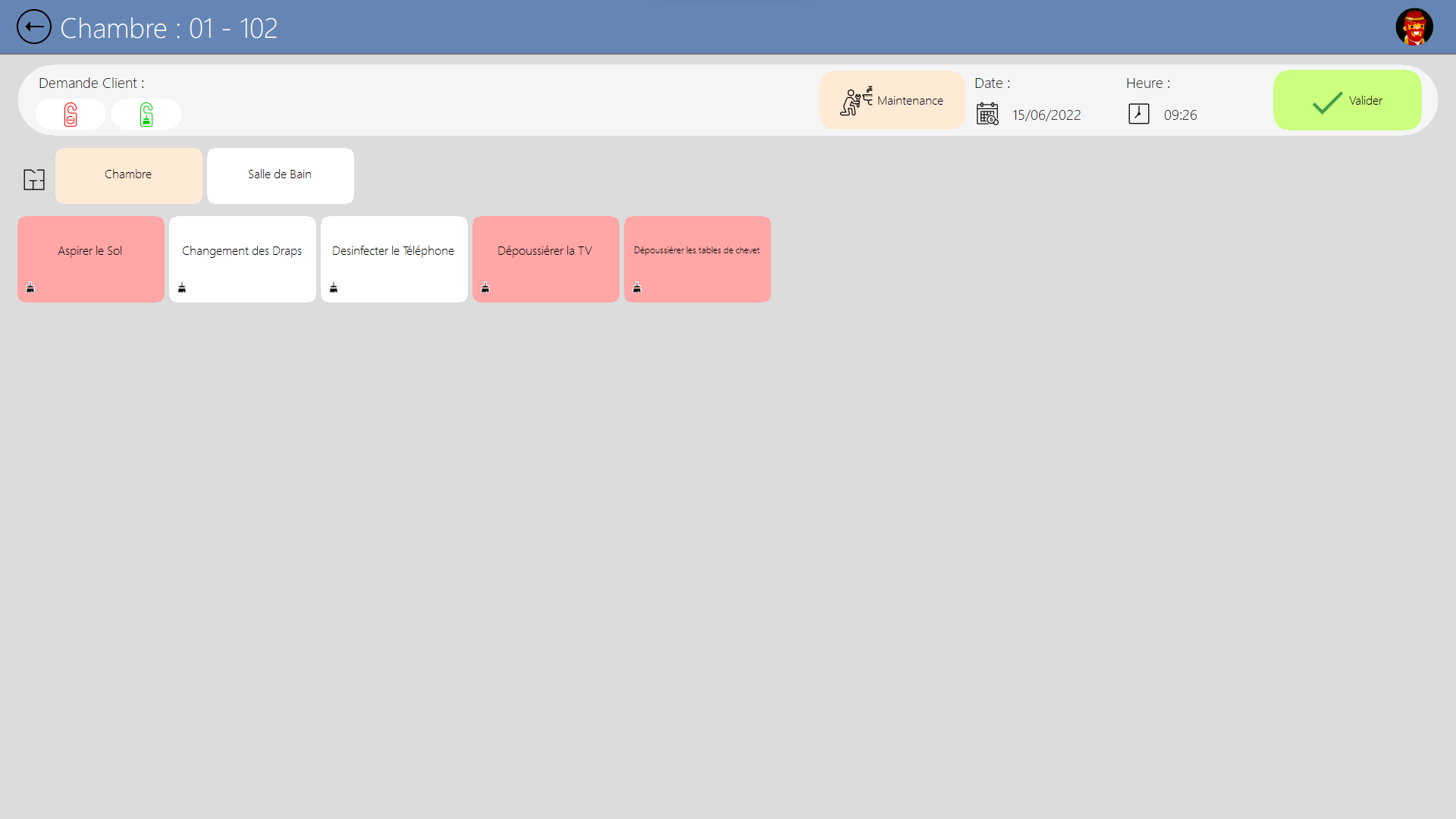 Planning nettoyage JYL Hôtel